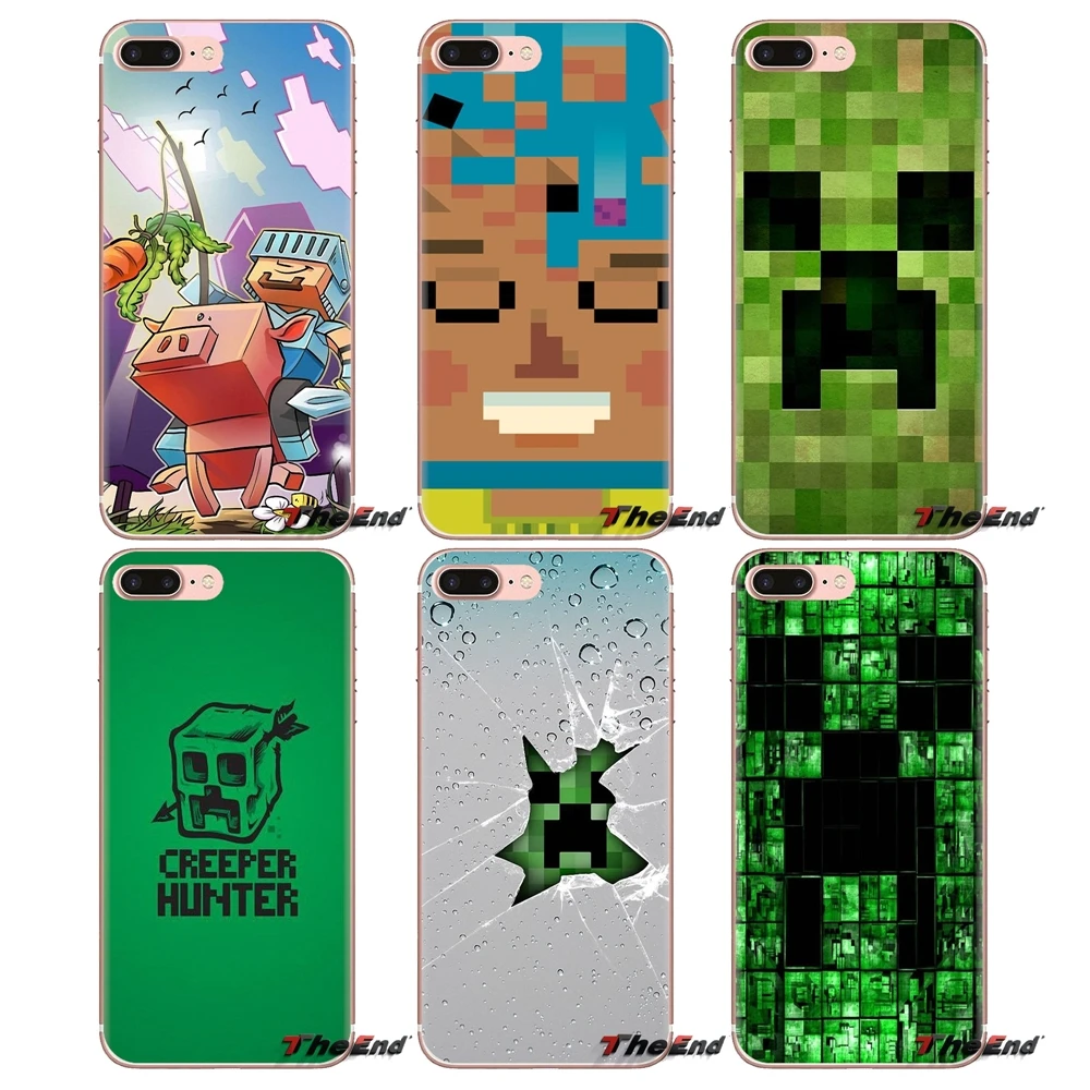 

Soft Transparent Cases Covers For LG Spirit Motorola Moto X4 E4 E5 G5 G5S G6 Z Z2 Z3 G2 G3 C Play Plus Mini Creeper Minecraft