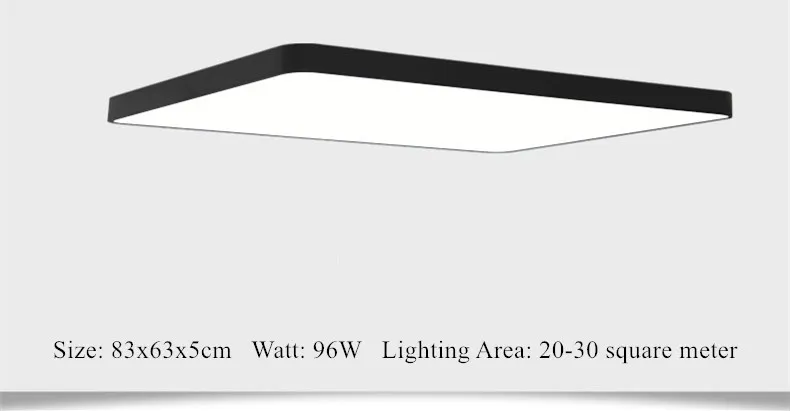 Минималистичные прямоугольные современные светодиодные потолочные лампы для гостиной ультра-тонкие черные/белые люстры потолочные светильники