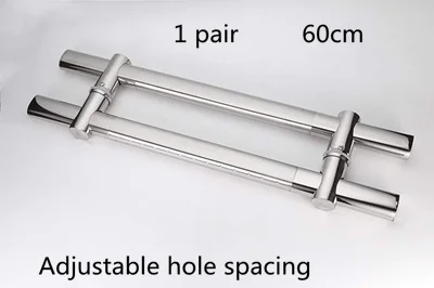 Модная дверная ручка из нержавеющей стали со стеклянной ручкой, регулируемое расстояние, ручка для ванной, душ, деревянный дверной подлокотник - Цвет: 60cm