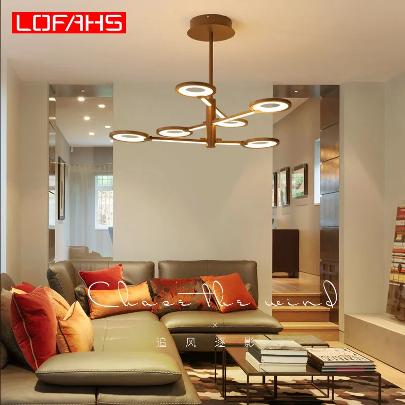 

LOFAHS Modern led chandelier lighting for kitchen living room bedroom dining room brown loft suspension chandelier luster