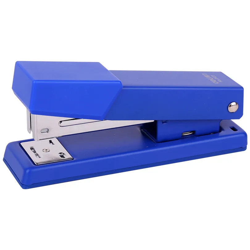 Deli современный дизайн тяжелый 2 цвета набор штапелей бумаги офисные принадлежности геометрический офисный степлер 125*38*57 мм Размер Штапеля - Цвет: Синий