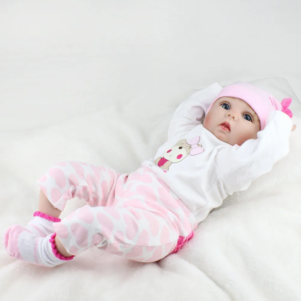 Lifelike Reborn Baby Doll 55cm Silicone Newborn Soft Doll Kids Girl Playmate Birthday Gift Merry Christmas Cute Baby Doll M850