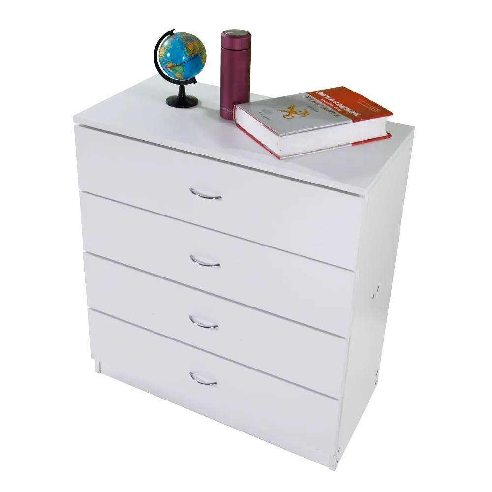 Dressers Chest Of Drawers 4 Drawer Soft White Black Finish Bedroom