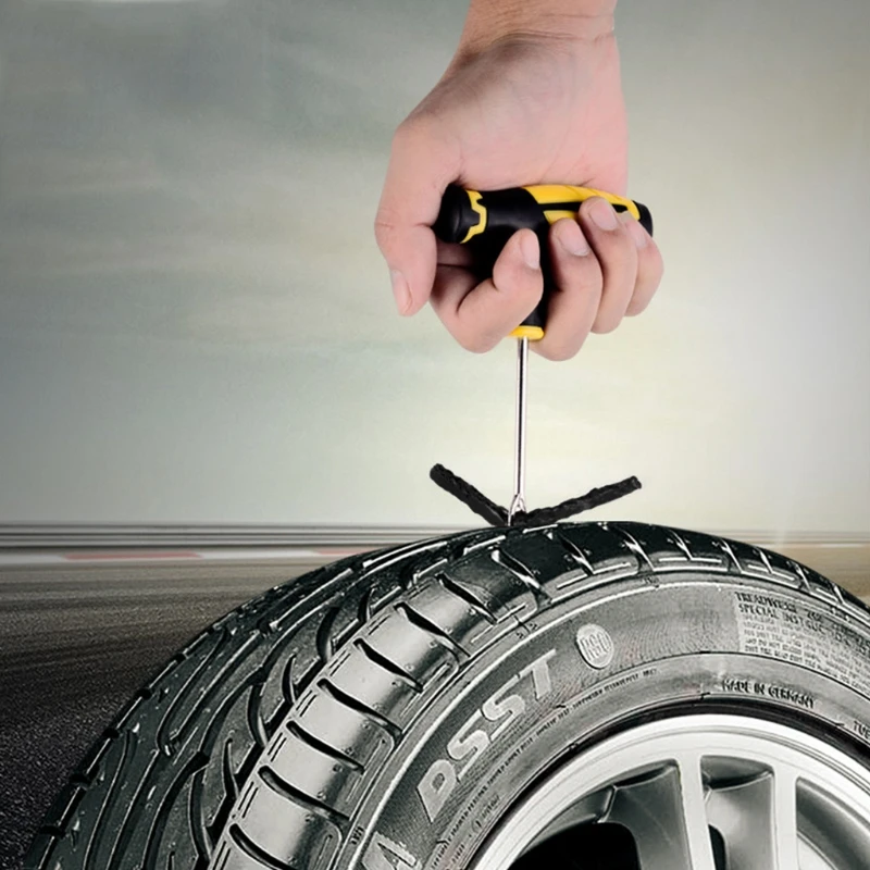 Car Motorbike Bike Auto Tubeless Tyre Puncture Plug Tire Repair Kit