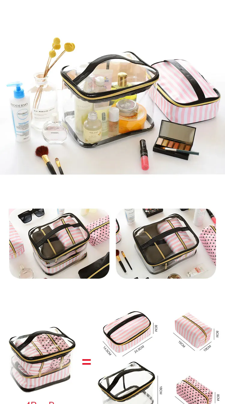 saco de higiene pessoal conjunto rosa beleza