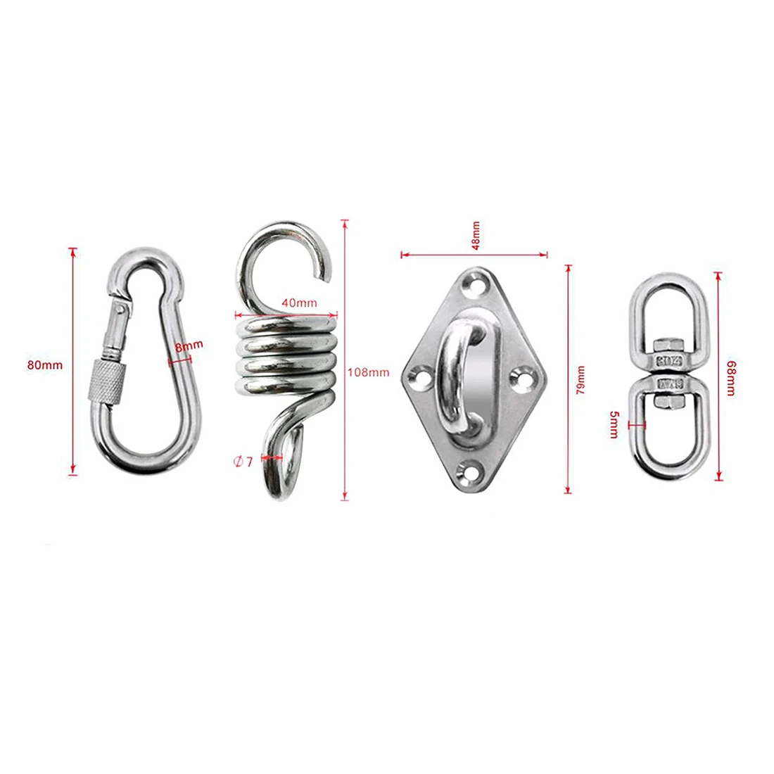 Swivel Hook for Hammock Swing Chair Stainless Steel Hanging Seat Accessories Kit Hammock Chair Hanging Kit for Indoor/Outdoor