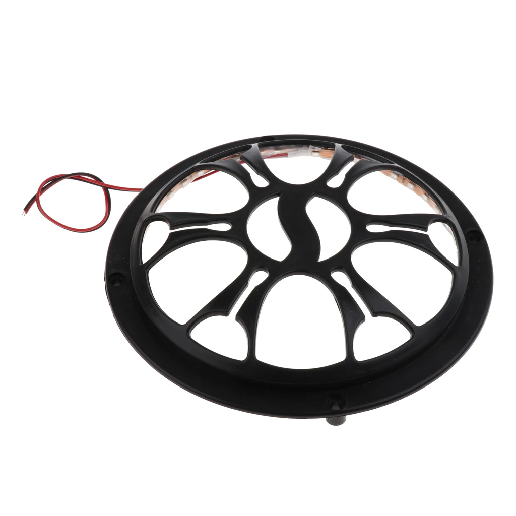 Car Horn Decorative Cover Speaker Grilles Protector Black With Light Waterproof Cover Light Bar Power Cord