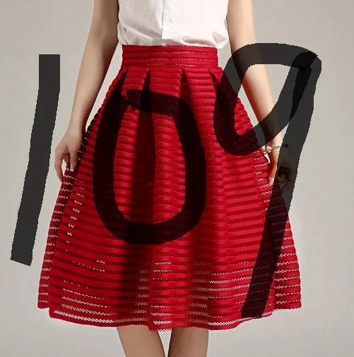 Летняя стильная винтажная юбка большого размера, однотонные красные женские юбки, повседневные пышные плиссированные женские бальные длинные юбки - Цвет: Red Long Skirts