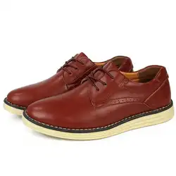 Для мужчин Лидер продаж обувь из натуральной кожи ручной работы чёрный; коричневый Высококачественные туфли на плоской подошве Мужская