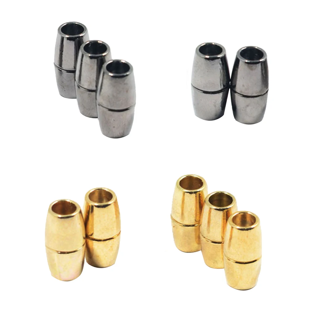 10x Glue In Barrel Magnetic Clasp Leather Cord Connectors for Jewelry Crafts