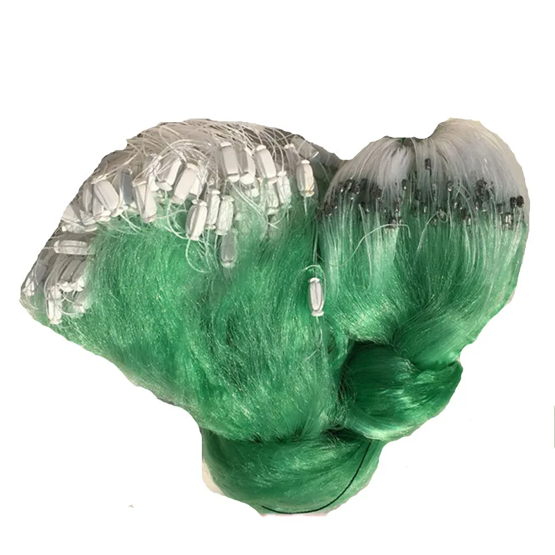 green line Single layer fishing net gill net 70m-100m fishing network monofilament nylon net rede de pesca smal mesh small mesh