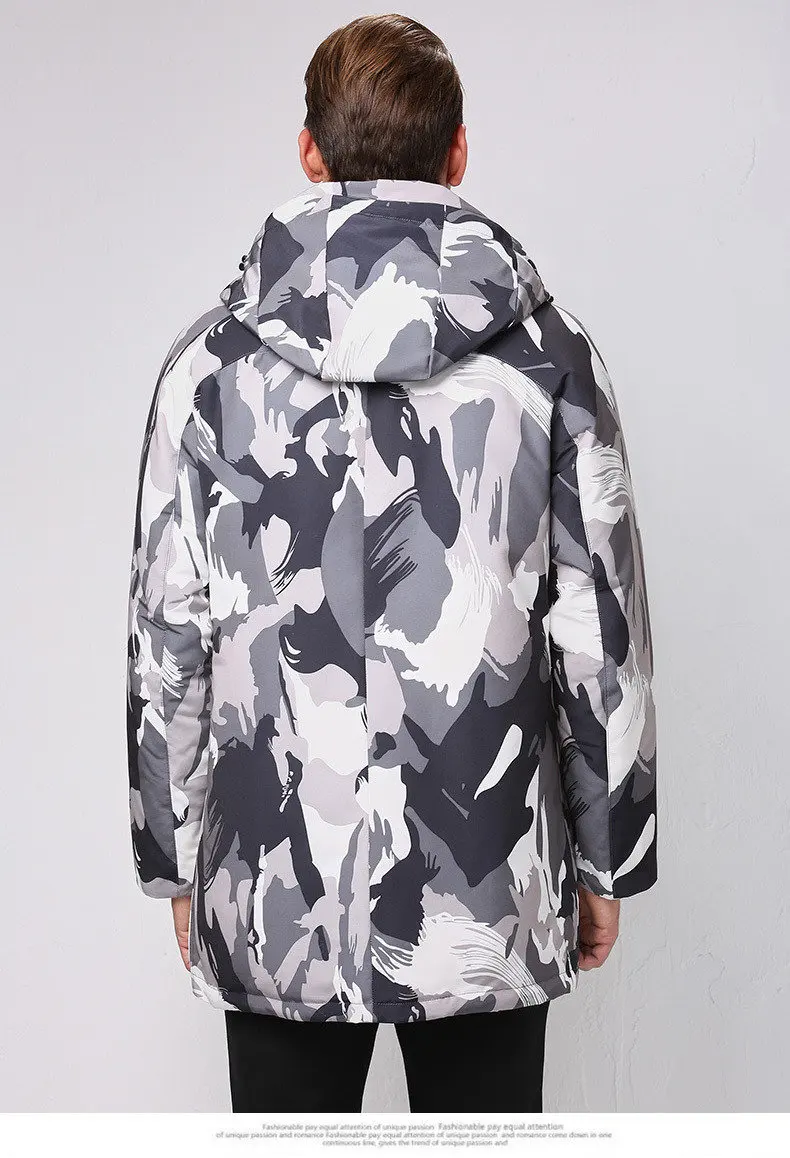 Fashion Winter Jackets Men's Warm Down Coat Parka Thickening Rabbit hair Liner Detachable Turtleneck Windproof Concise  (7)