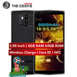 DOOGEE BL9000 6 ГБ 64 GB смартфон Helio P23 зарядка вспышки 9000 mAh Беспроводной Charge 5,99 дюймов 18:9 FHD + Android мобильного телефона