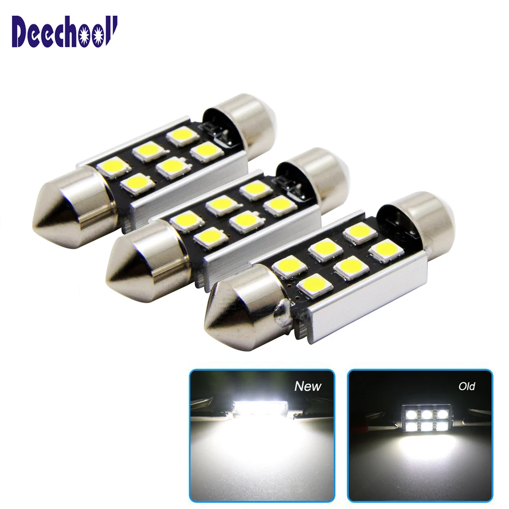 Автомобильные светодиодные лампы deechooll 3 шт. для Volvo S60 S80 V50 V70 CX90 Canbus 36 мм 8 Вт 6SMD