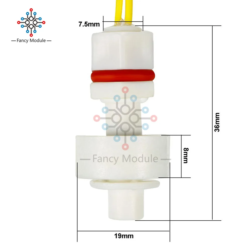 Нормально закрытый Поплавковый выключатель низкого давления ZP2508 мини резервуар из полипропилена датчик уровня жидкости в бассейне модуль вертикальный Поплавковый выключатель 36 мм