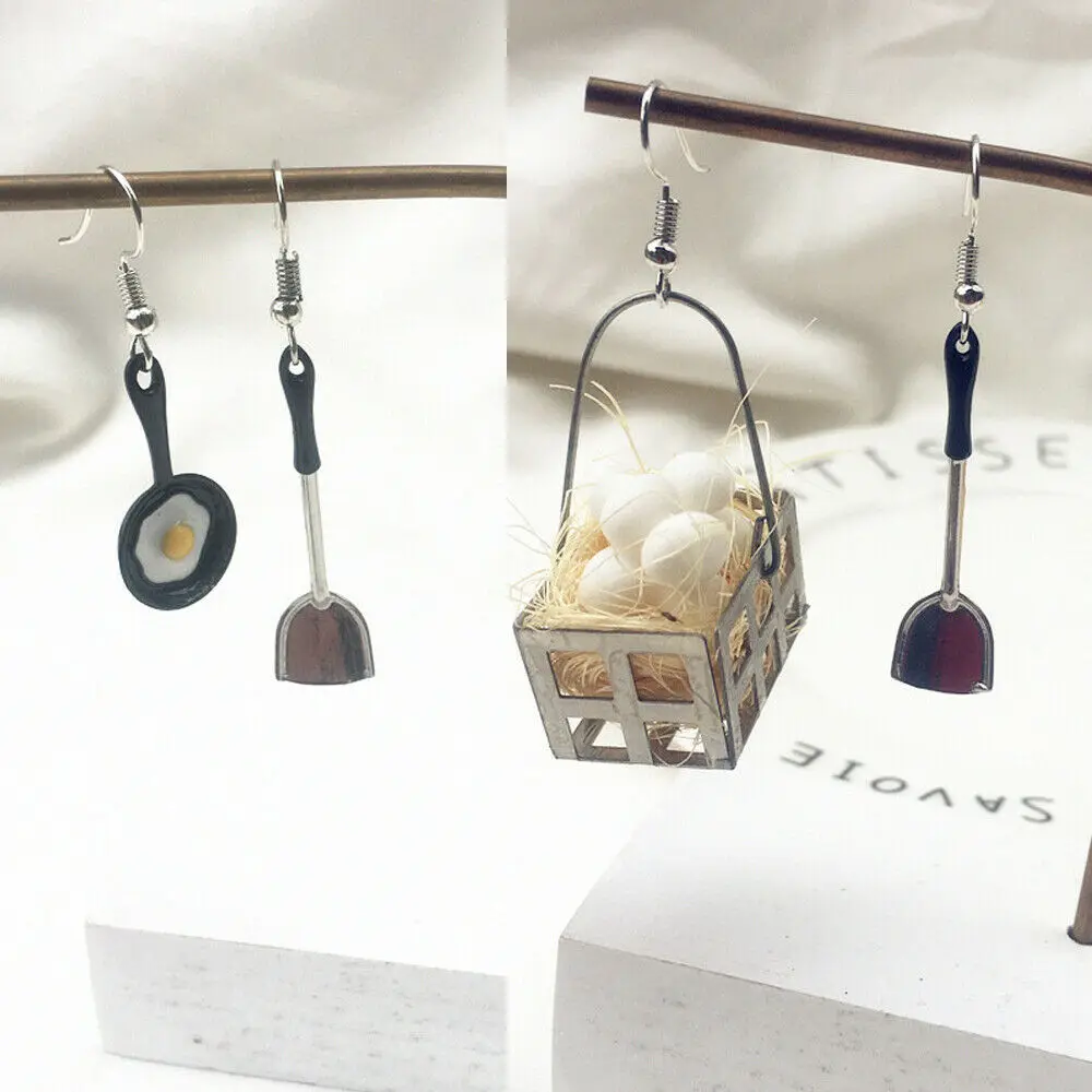 

New Style Women Dangle Earrings Asymmetric Stud Earrings Funny Irregular Enamel Fried Egg Earrings For Women Girl Fashion Hot