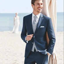 Для мужчин костюмы темно-синий торжественное платье самые последние модели брюк для костюма Нарядные Костюмы для свадьбы для Для мужчин Жених смокинги Жених(куртка+ штаны+ жилет+ галстук