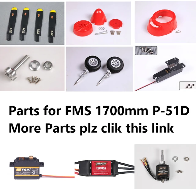 Best Price FMS 1700mm 1.7m P51 P-51D Parts Propeller Spinner Motor Shaft Board Mount Landing Gear Retract etc RC Airplane Plane Aircraft
