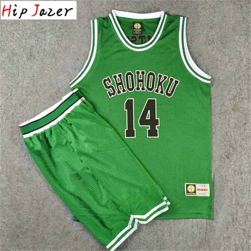 Slam Cosplay Shohoku 14Hisashi Mitsui 11# Rukawa Kaede Basketball Jersey Set Shorts Sport Wear Basketball Team Uniform
