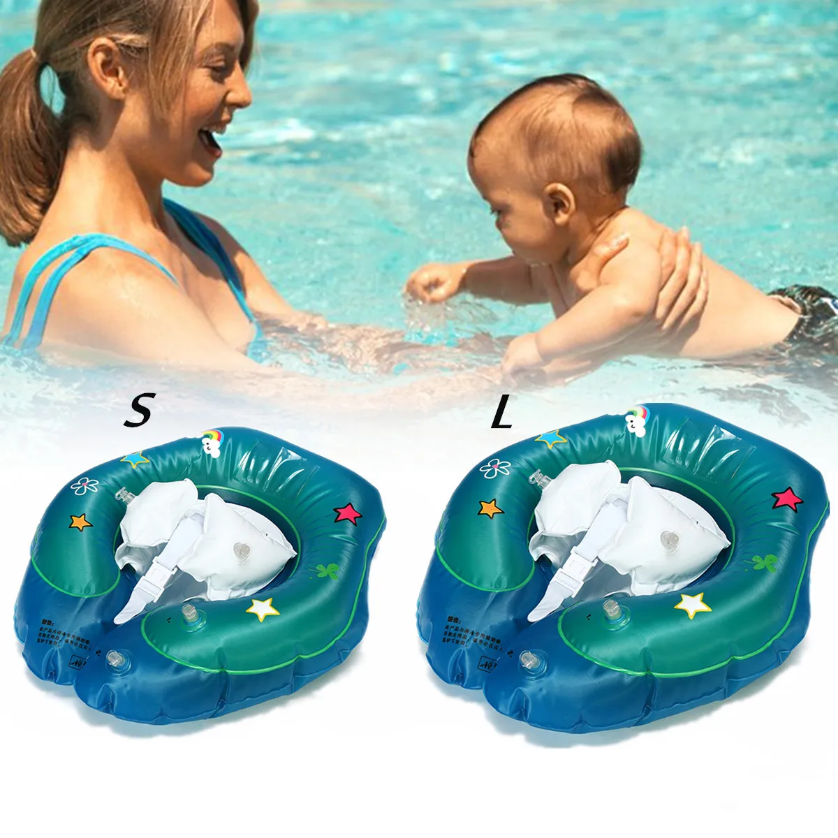 

New Baby Swimming Neck Float Ring On Lap Kid Inflatable Tube Trainer Pool Water Fun Toy Safety Bathing Swimming Pool Accessories