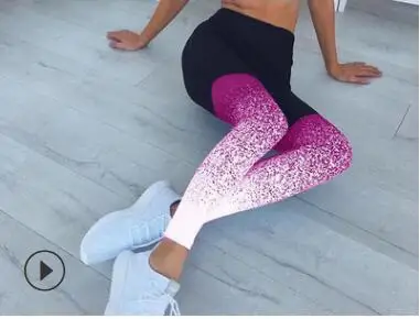 rose red leggings Women Yoga Workout Gym Pants Printed Elastic High Waist Push Fitness Running Sports Leggings Femme Compression Training Tights - Цвет: rose red leggings