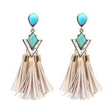 Дизайн Марка Тенденции моды заявление серьгу смолы длинной кисточкой ювелирные изделия для Для женщин Новое поступление года фабрики