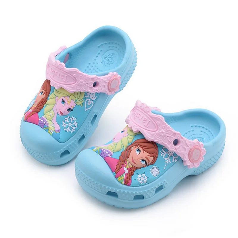 

Baby Girl Cartoon Princess Slippers for Children 2018 New Girls Beach Anti-slip Hole Shoes Child Cute Antiskid Garden Slippers