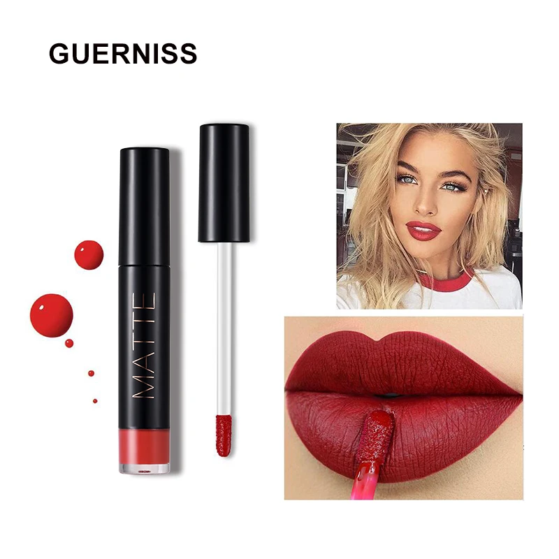 

Heres b2uty Guerniss 12colors Best Sale Hot Cosmetics Makeup Lip Gloss Long Lasting Waterproof Easy to Wear Matte Lipstick