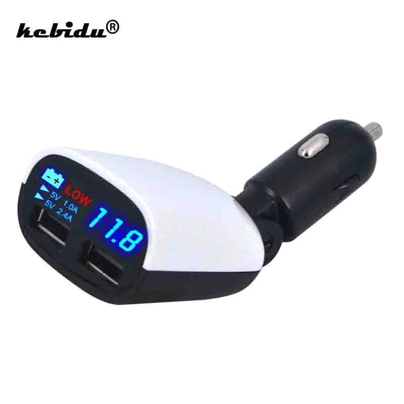 Kebiduかわいいデュアルusb車の充電器電圧電流ledディスプレイ車スタイリング充電3 4aミニiphoneアプリ用サムスン 充電器 Aliexpress