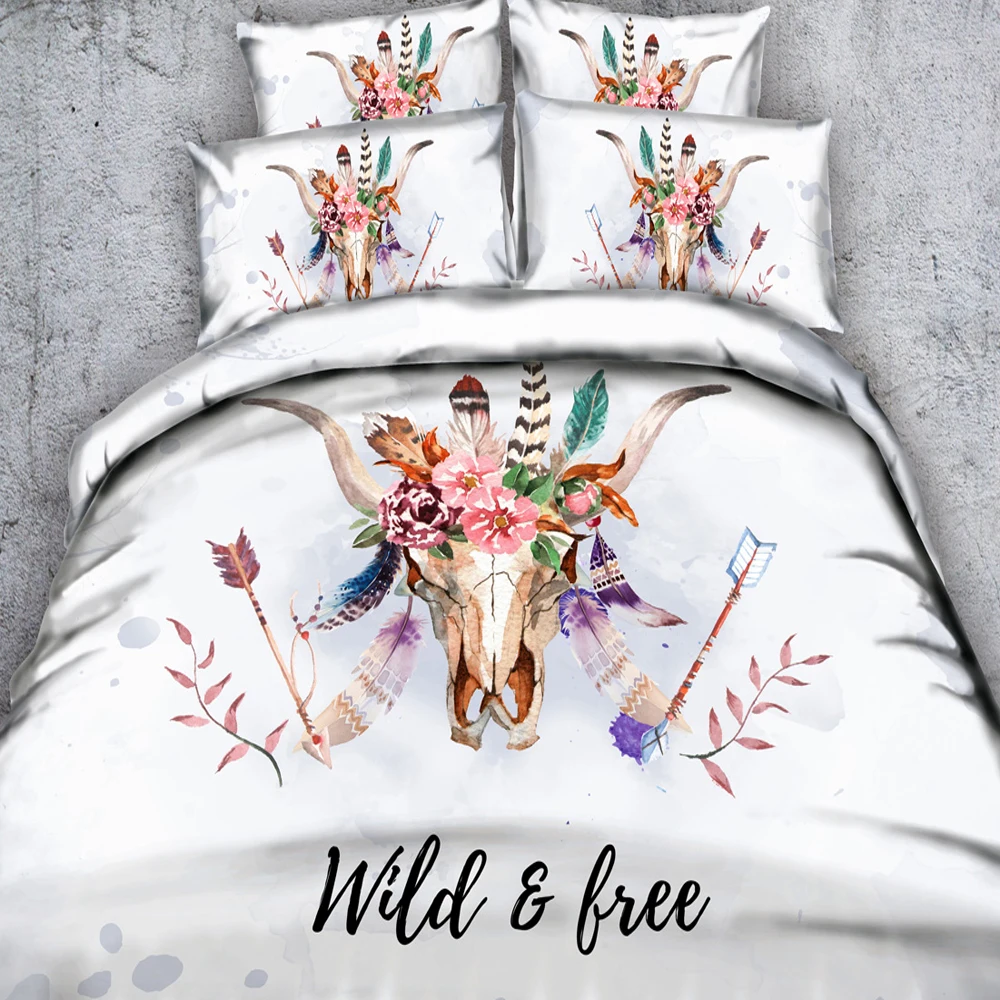 

Deer/Elk Mandala Bedding All-Season Reversible Hypoallergenic Plush Microfiber Fill - Box Stitched - Machine Washable 3/4 Pi'e'c