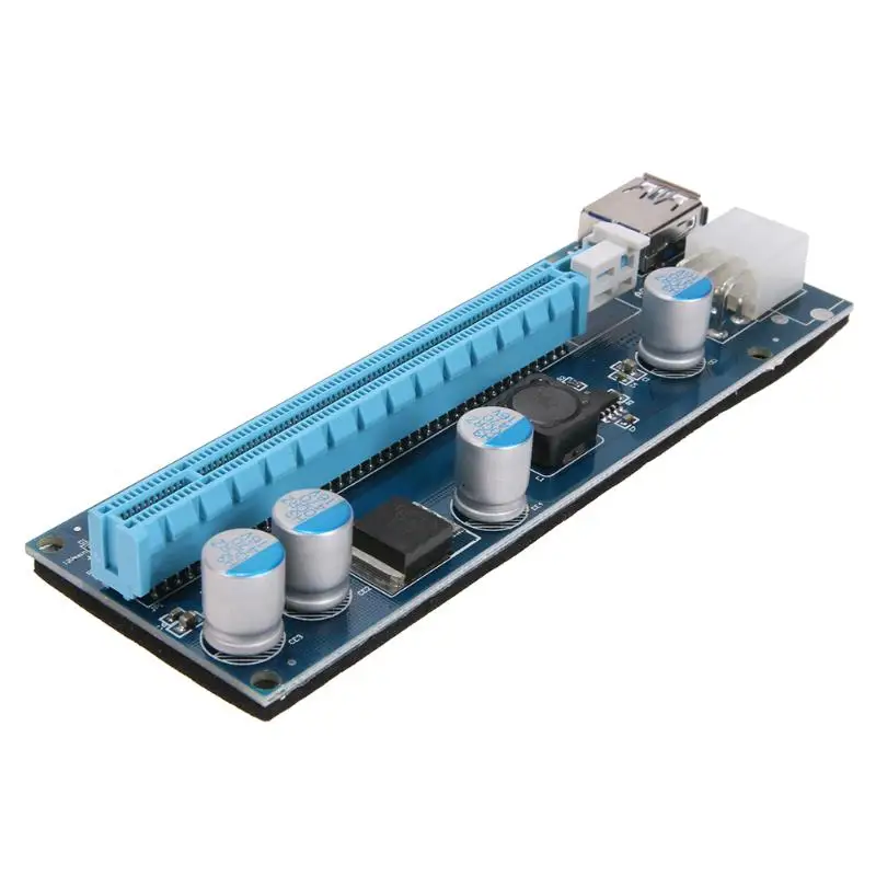 PCI E PCI-E 1X 2X 4X 8X 16X Extender Raiser Card 6Pin Graphics Card Riser Adapter with LED Indicator Light for BTC Mining