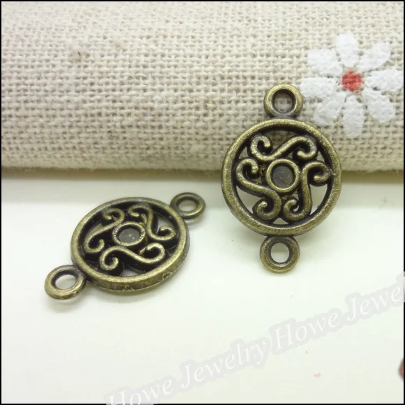 

100 pcs Charms Connector Pendant Antique bronze Zinc Alloy Fit Bracelet Necklace DIY Metal Jewelry Findings