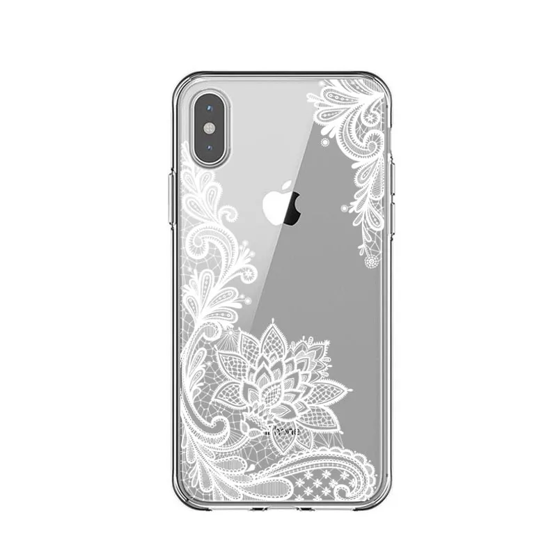 Сексуальный цветочный чехол для телефона Apple iPhone 7 8 6 6s 5 5S SE Plus прозрачные мягкие
