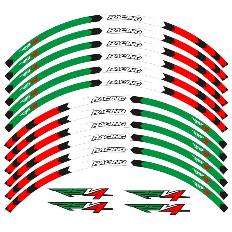 Adesivo de Roda de Motocicleta Reflexivas para Avilia Listras rf Rfw Misano Rsv4 r - rr 8 Decalques e adesivos