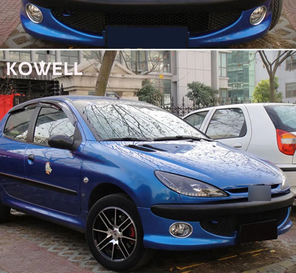 KOWELL автомобильный Стайлинг для peugeot 206 фара 2004-2008 V1 Ангел безопасные для зрения лампы Светодиодные фары фара led drl проектор фара