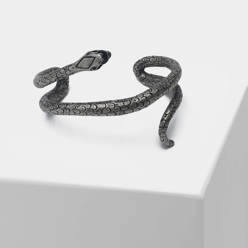 

A snake texture black beads to create retro bangles