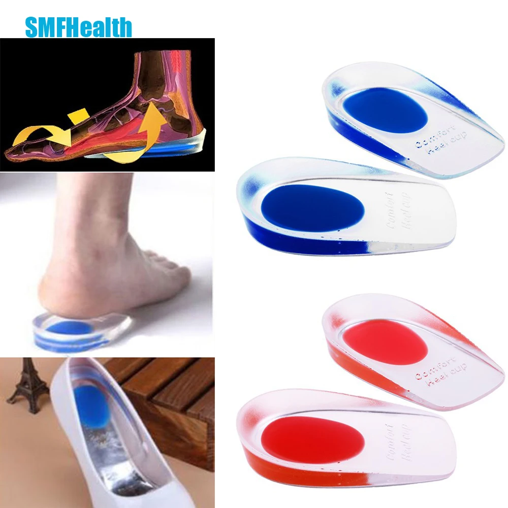 

1Pair Silicon Gel Heel Cushion Insoles Soles Relieve Foot Pain Protectors Spur Support Shoe Pad Feet Care Inserts Health Z02101