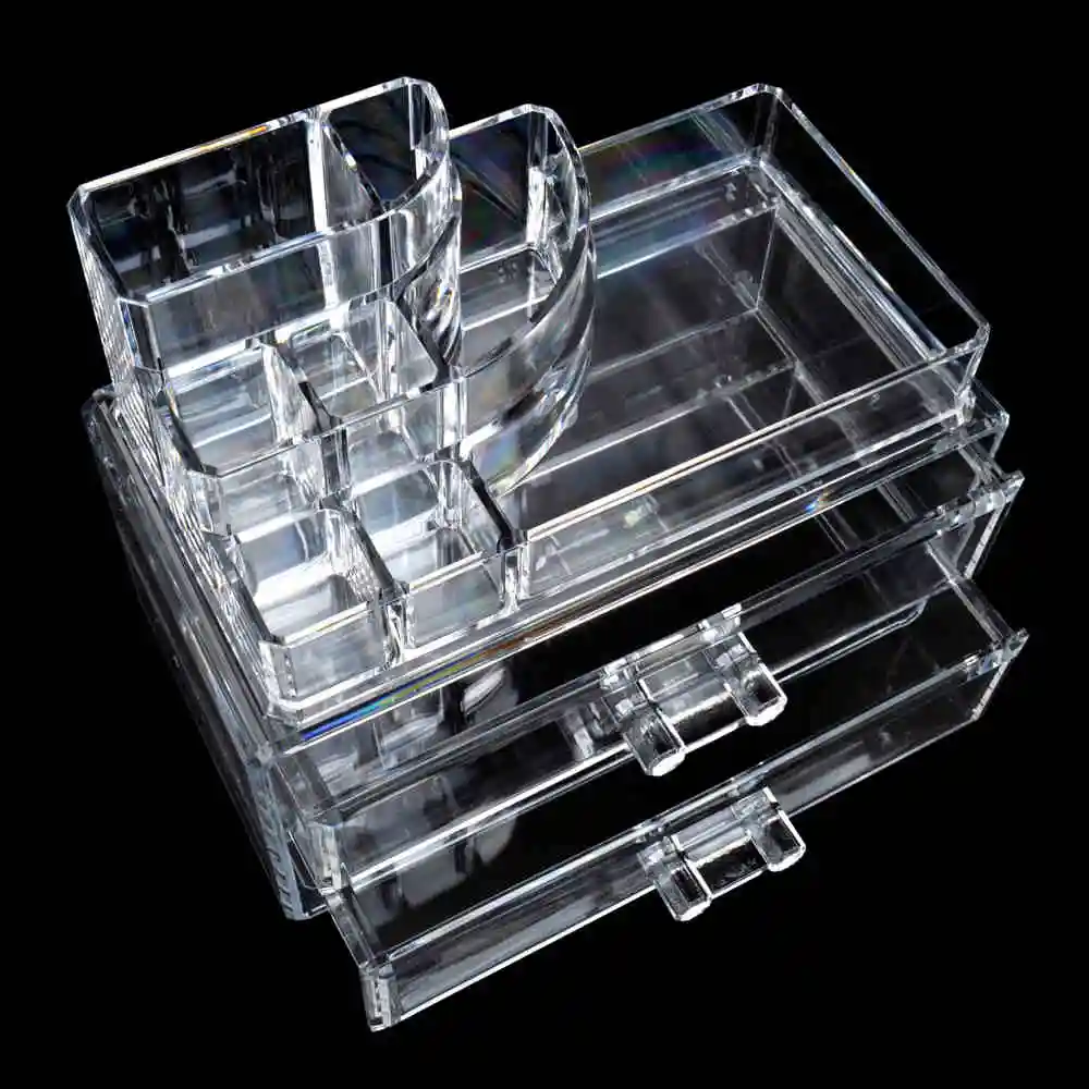 

ELERA Clear Acrylic Storage Box Organizer Makeup Tools Holder Storage Case, Cosmetic Box Use for Display Lipstick, Jewelry