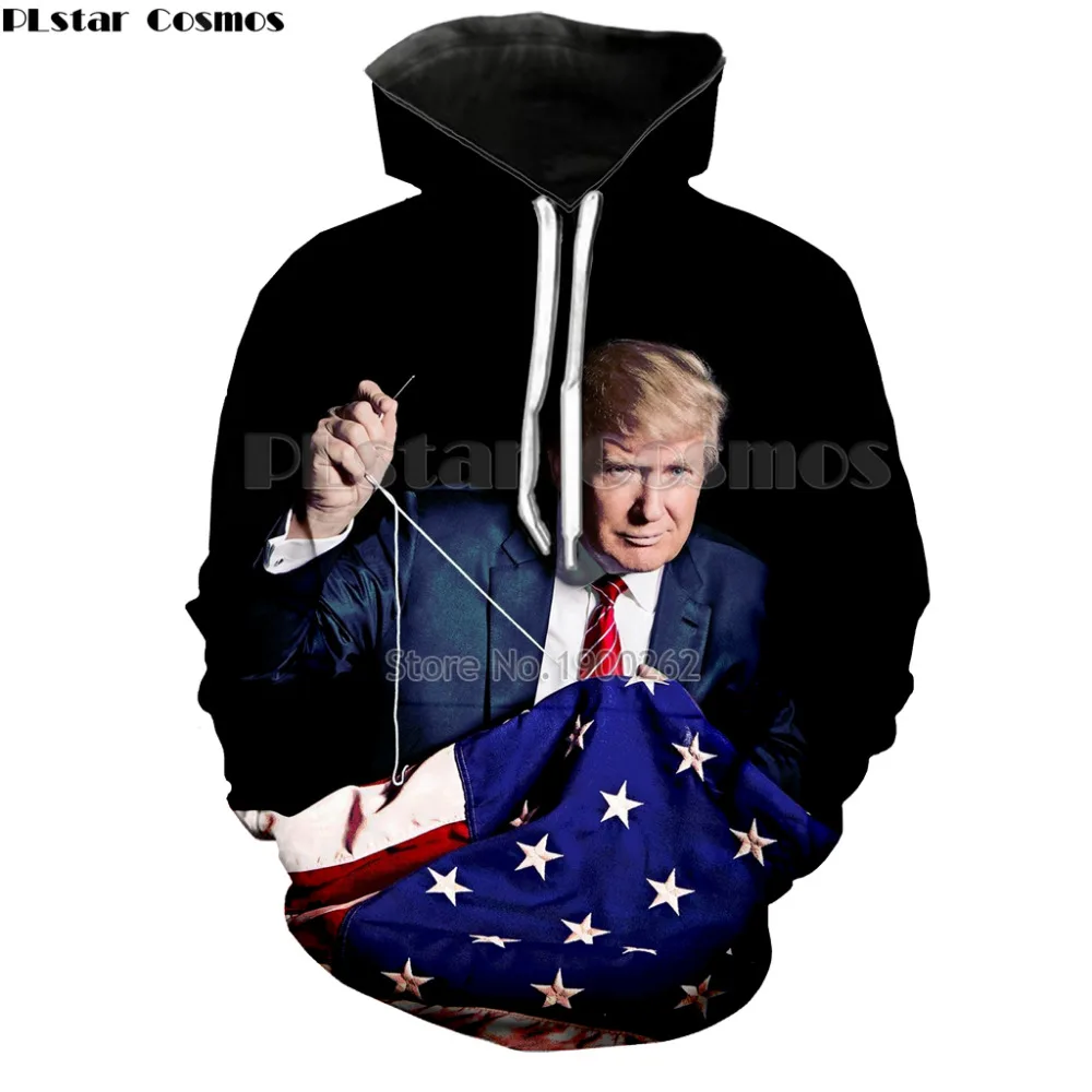 PLstar Космос президент США Дональд толстовка с надписью trump 3d принтом толстовки