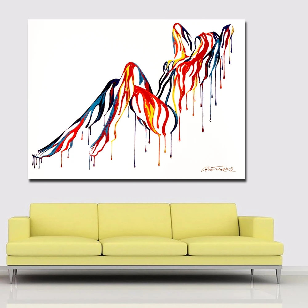 Pop Art Colorful Abstract Art Sexy Girl Nude Art Canvas Painting Wall Art Picture for Living Room Wall Poster Print