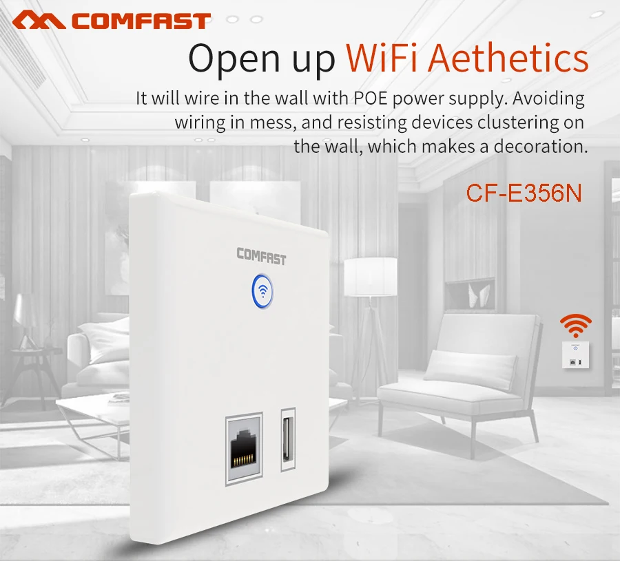 Wi Fi роутер точки доступа для отеля 300 Мбит/с поддержка проекта контроллер PoE VLAN и USB