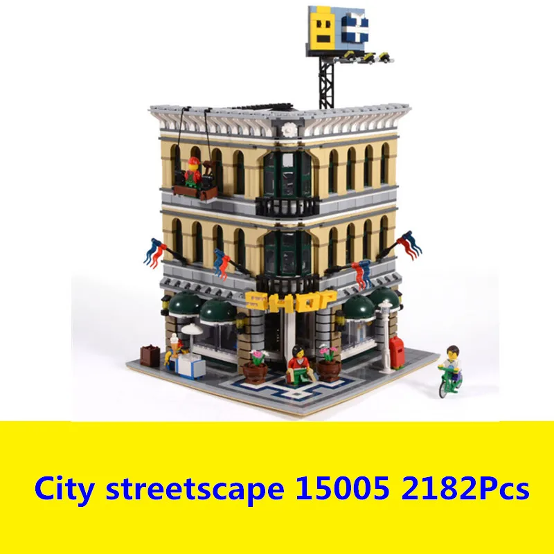 

Lepin 15005 2182Pcs Model building kits Compatible With lego 10211 City Grand Emporium 3D Bricks figure toys for Children