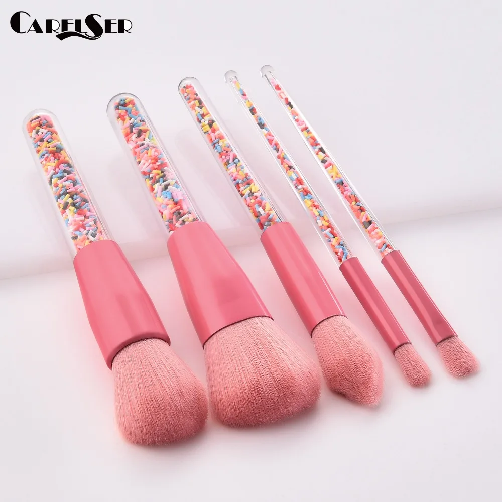 

5 piece set / set of makeup brush set soft synthetic head candy professional makeup brush tool lady eye shadow facial makeup