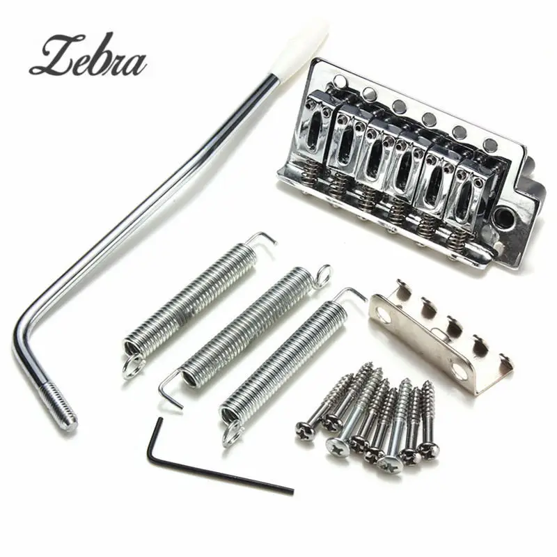 

Zebra 1 Set 10.8mm 6 Strings Electric Guitar Chrome Tremolo Bridge for Fender Strat Including Claw+3 Spring+8 Screws+Tremolo Bar