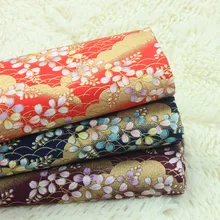 Половина ярда импорт хлопок Поплин Ткань Японский мягкий бриз позолоченный принт, ручная работа DIY Лоскутная сумка Одежда Ткань A688