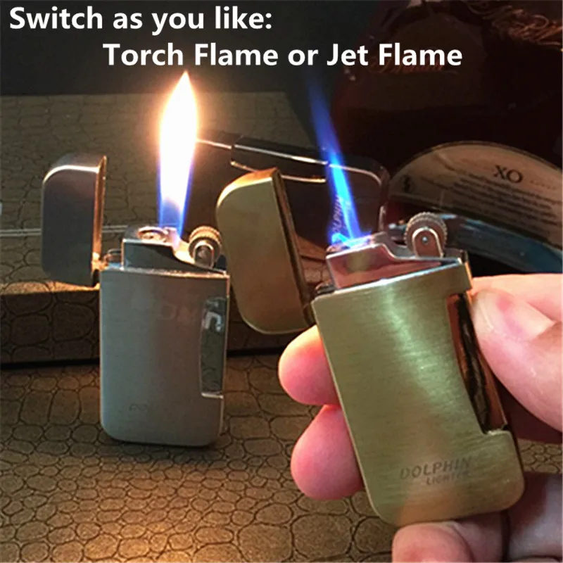 

Double Moulds Torch & Jet Lighter Windproof Cigar Lighter Portable Ignition Metal Reflatable Butane Gas Lighter Smoking Tools