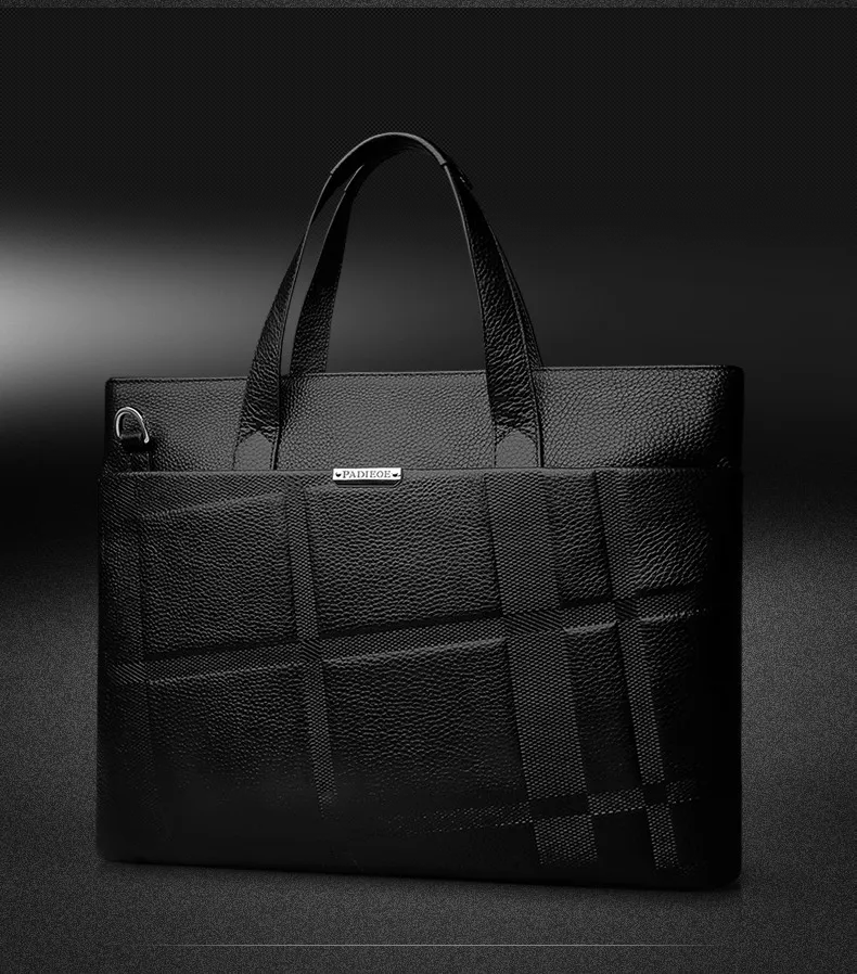 Padieoe новое поступление мужской портфель модная Натуральная кожа сумка для ноутбука Мужская Роскошная брендовая мужская деловая сумка