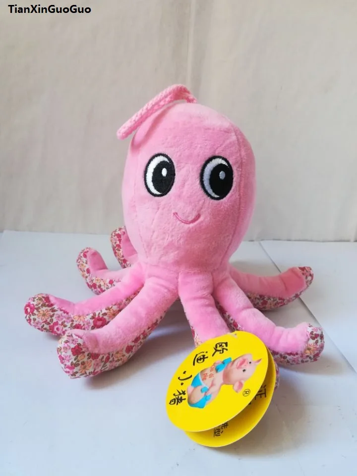 Около 20 х 18 см с рисунком осьминога плюшевые игрушки прекрасный розовый Осьминог Мягкая кукла детские игрушки Рождественский подарок h2483