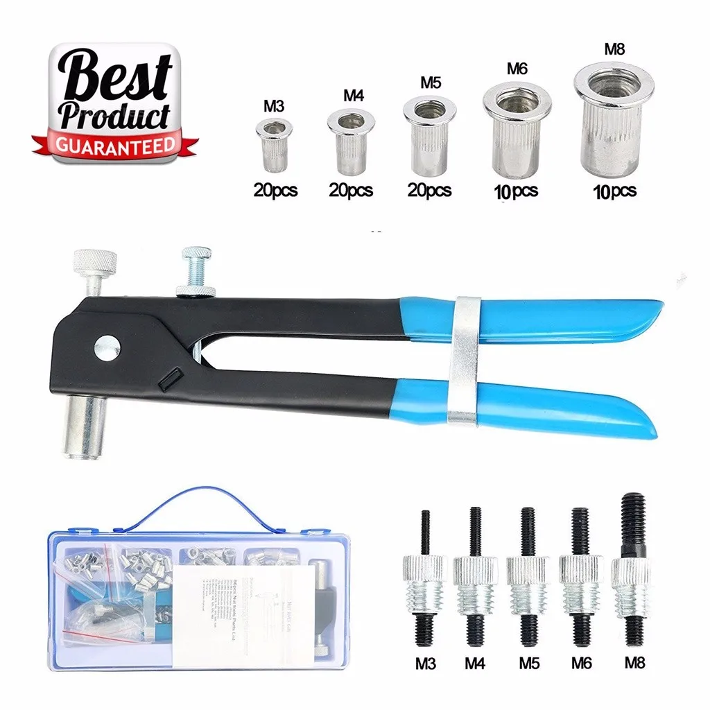 

86PCS Threaded Nut Rivet M3-M8 Insert Tool Riveter Riveting Kit Home Tool Best Selling