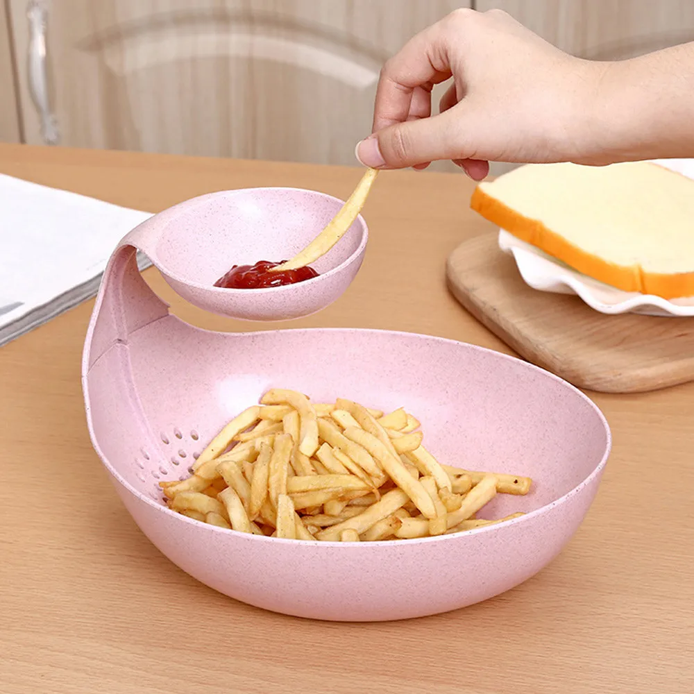 Creative Shape Bowl Plastic Double Layer Perfect For Seeds Nuts And Dry